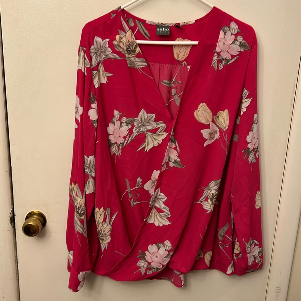 Soho New York & Co Women’s Top Pink/Floral Size XXL